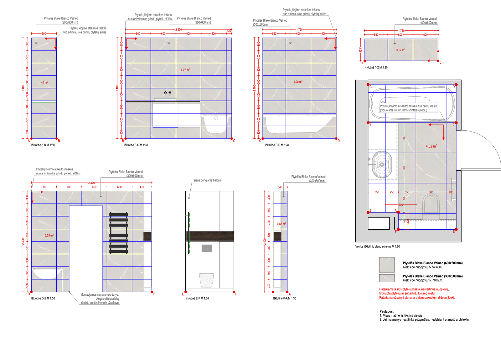 BD8 projektas vonios kambario techniniai brėžiniai – 8 vaizdas